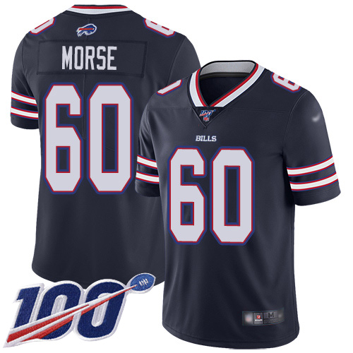 Men Buffalo Bills #60 Mitch Morse Limited Navy Blue Inverted Legend 100th Season NFL Jersey->youth nfl jersey->Youth Jersey